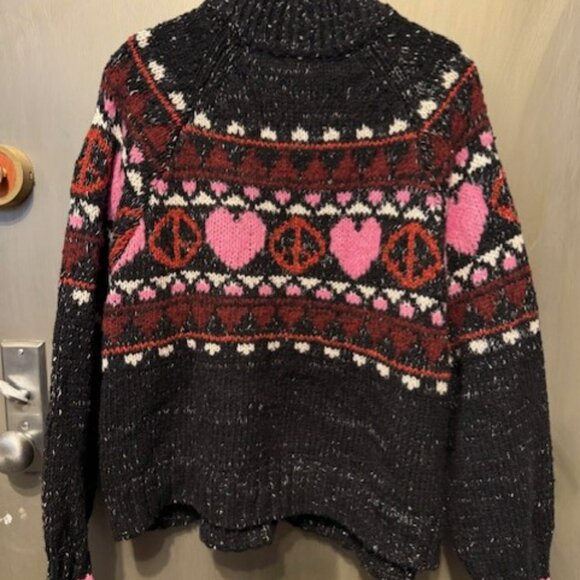 Pilcro Peace Love Icon Zip-Up Cardigan Sweater - Picture 13 of 16